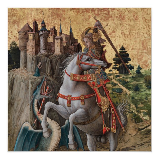 Saint George Slay Dragon Carlo Crivelli Paintin Poster (Vorderseite)