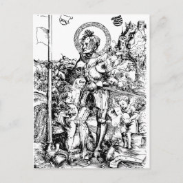 Saint George Stehend mit Zwei Engeln Postkarte