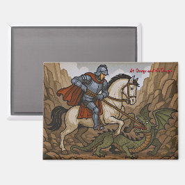 Saint George tötet den Drachen - Schlacht Lumeçon Magnet