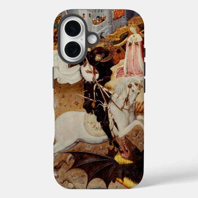 Saint George Tötet den Drachen von Bernat Martorel iPhone 16 Hülle (Rückseite)