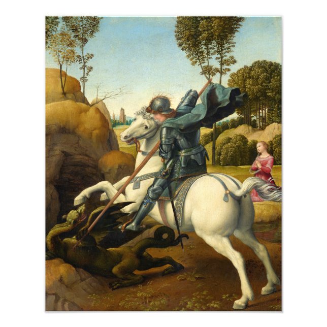 Saint George und der Drache, 1506 von Raphael Fotodruck (Vorne)