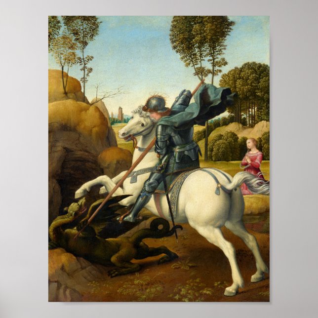 Saint George und der Drache, 1506 von Raphael Poster (Vorne)