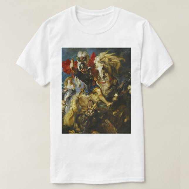 Saint George und der Drache (Peter Paul Rubens) Gr T-Shirt (Design vorne)