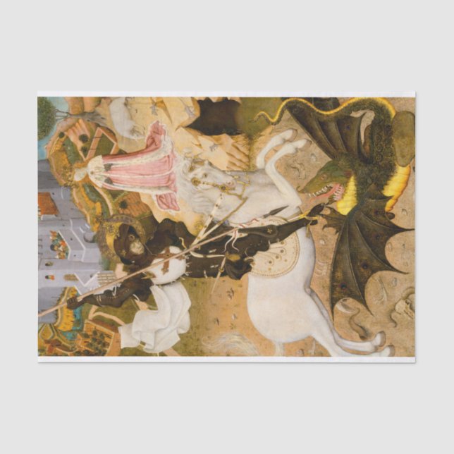 Saint George und der Drache von Bernat Martorell Seidenpapier (Vorderseite)
