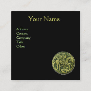 SAINT GEORGE UND DRACHEN-MEDAILLON Monogramm,Schwa Quadratische Visitenkarte
