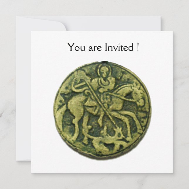 SAINT GEORGE UND DRAGON MEDALLION EINLADUNG (Vorderseite)