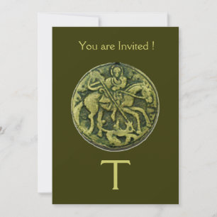 SAINT GEORGE UND DRAGON MEDALLION MONOGRAM EINLADUNG