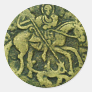 SAINT GEORGE UND DRAGON MEDALLION RUNDER AUFKLEBER