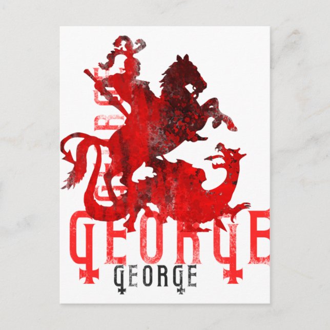 Saint George und Dragon Postkarte (Vorderseite)