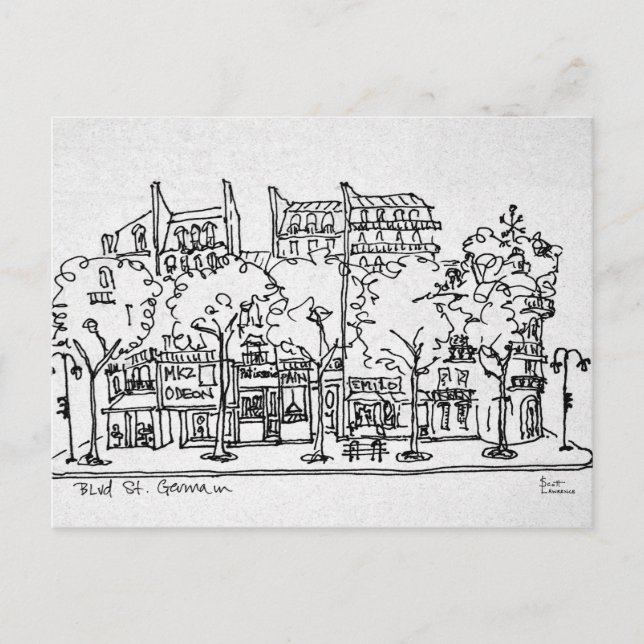 Saint-Germain-des-Pres | Paris, Frankreich Postkarte (Vorderseite)
