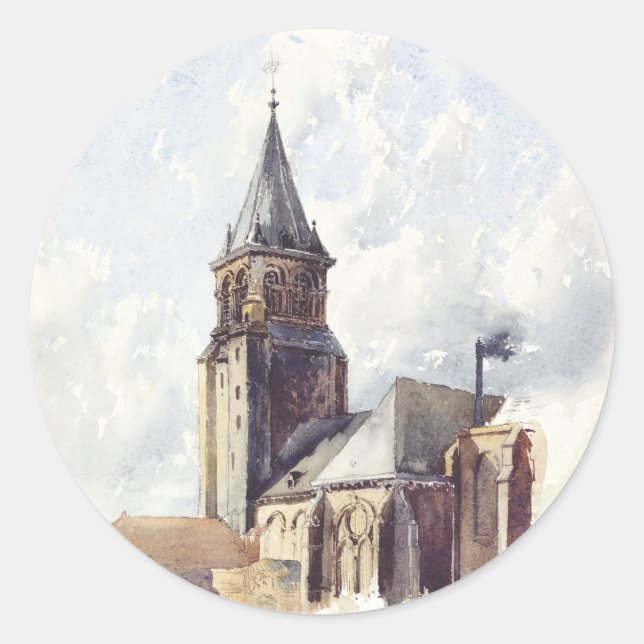 Saint Germain des Prés Paris Runder Aufkleber (Vorderseite)