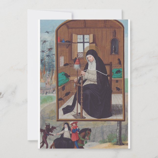 Saint Gertrude Helfta von Simon Bening Einladung (Vorderseite)