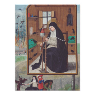 Saint Gertrude Helfta von Simon Bening Fotodruck