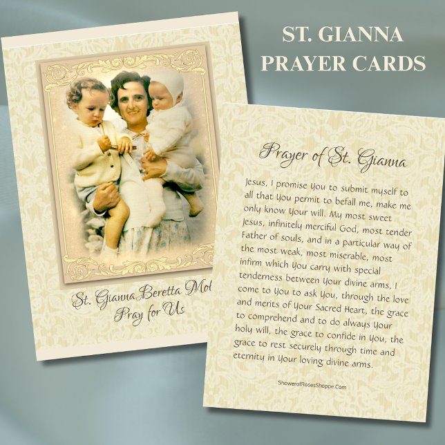 Saint Gianna Beretta Molla Prière catholique Carte (Créateur téléchargé)