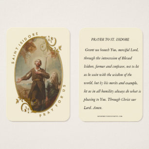 Saint Isidore, ouvrier agricole Prière religieuse