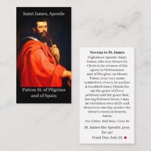 Saint Jacques l'Apôtre Novena Carte de prière