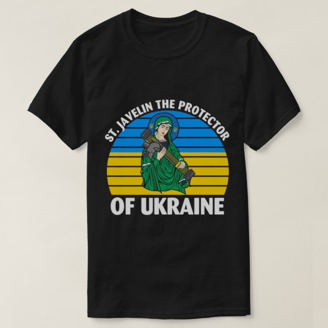 Saint-Javelin Der Beschützer der Ukraine T-Shirt (Design vorne)