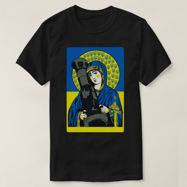 Saint-Javelin - Schutz der ukrainischen Flagge T-Shirt (Design vorne)