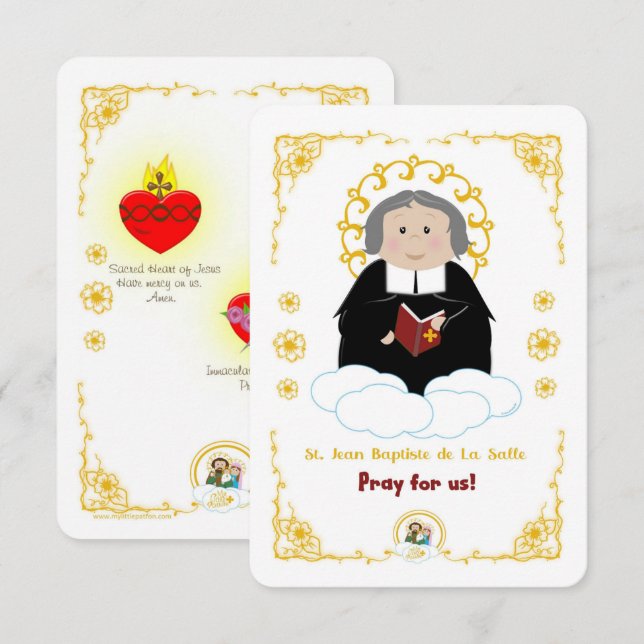 Saint Jean Baptiste de La Salle Carte Sainte (Devant / Derrière)