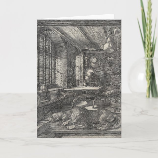 Saint Jerome in Seiner Studie von Albrecht Durer Karte (Vorderseite)