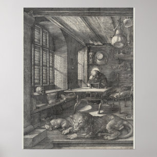 Saint Jerome in Seiner Studie von Albrecht Durer Poster