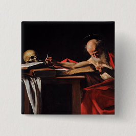 Saint Jerome Writing (von Caravaggio) Button