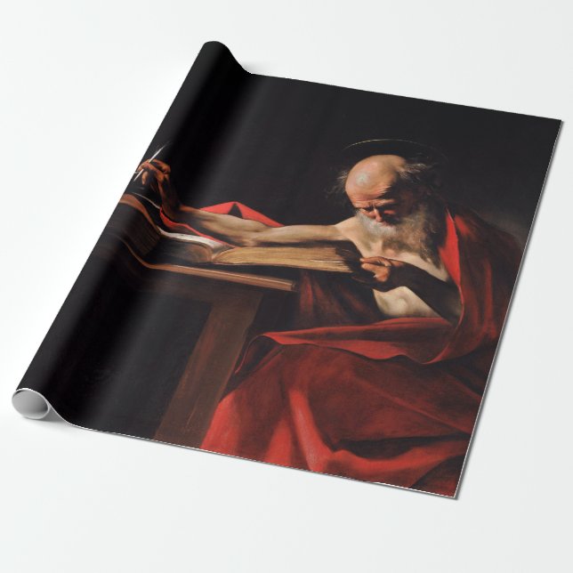 Saint Jerome Writing (von Caravaggio) Geschenkpapier (Ungerollt)