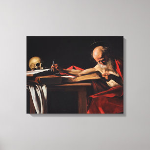 Saint Jerome Writing (von Caravaggio) Leinwanddruck