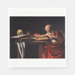Saint Jerome Writing (von Caravaggio) Serviette