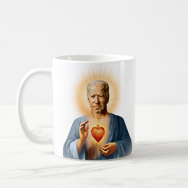 Saint Joe Biden Prayer Candle Kaffeetasse (Links)
