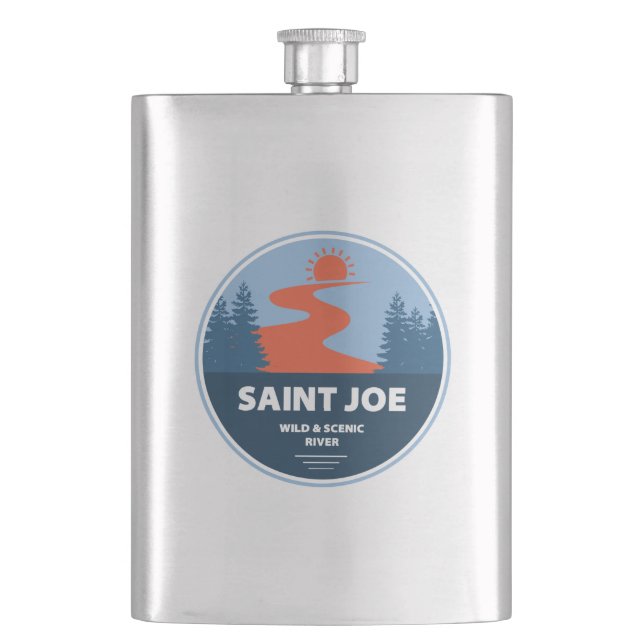 Saint Joe Wild und Landschaftlicher Fluss Idaho Flachmann (Vorderseite)