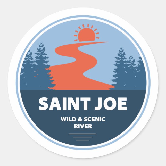 Saint Joe Wild und Landschaftlicher Fluss Idaho Runder Aufkleber (Vorderseite)