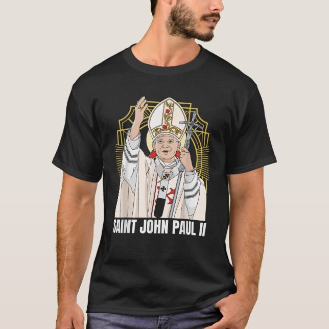 Saint John Paul II Katholik T-Shirt (Vorderseite)