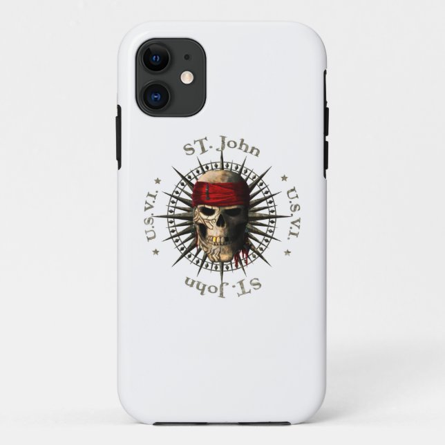 Saint John USVI Pirate Skull Case-Mate iPhone Hülle (Rückseite)