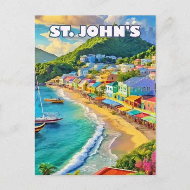 Saint John's, a sparkling jewel of the Caribbean Postkarte (Vorderseite)