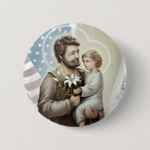 Saint Joseph der Beschützer Button