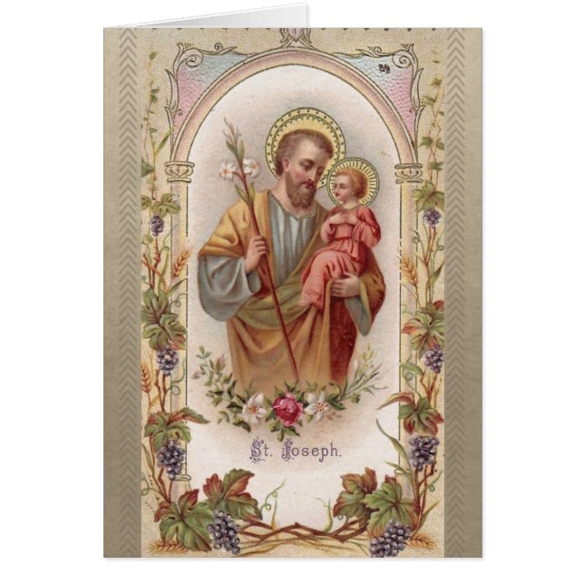 Saint Joseph Enfant Jésus Vintage religieux (Devant)
