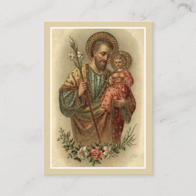 Saint Joseph Mariage Faveur Carte de prière Religi (Devant)