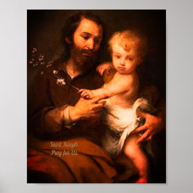 Saint Joseph mit Christus Kind Poster (Vorne)