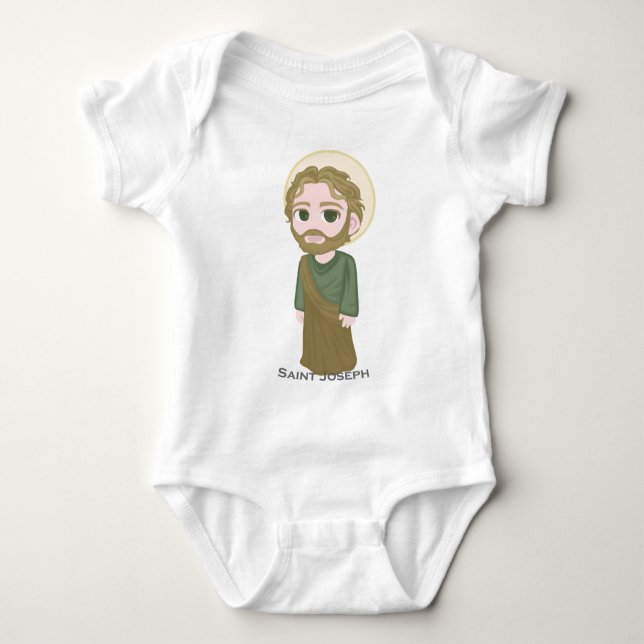 Saint Joseph Niedlich katholisch Baby Strampler (Vorderseite)