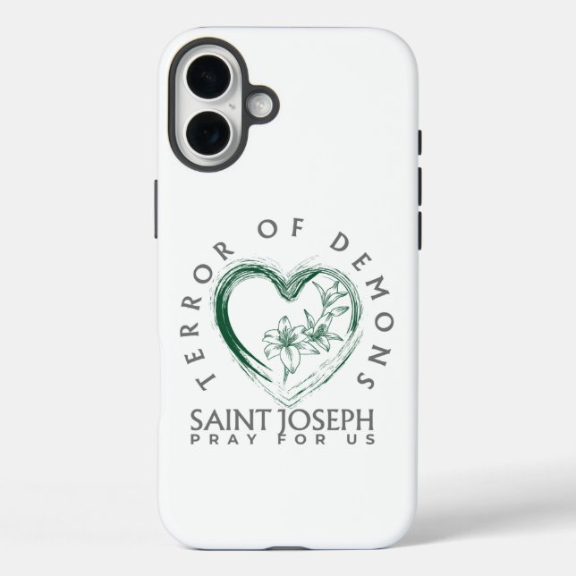Saint Joseph Terror von Dämonen iPhone 16 Plus Hülle (Rückseite)