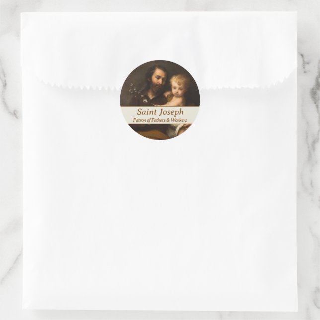Saint Joseph Themed Runder Aufkleber (Tasche)
