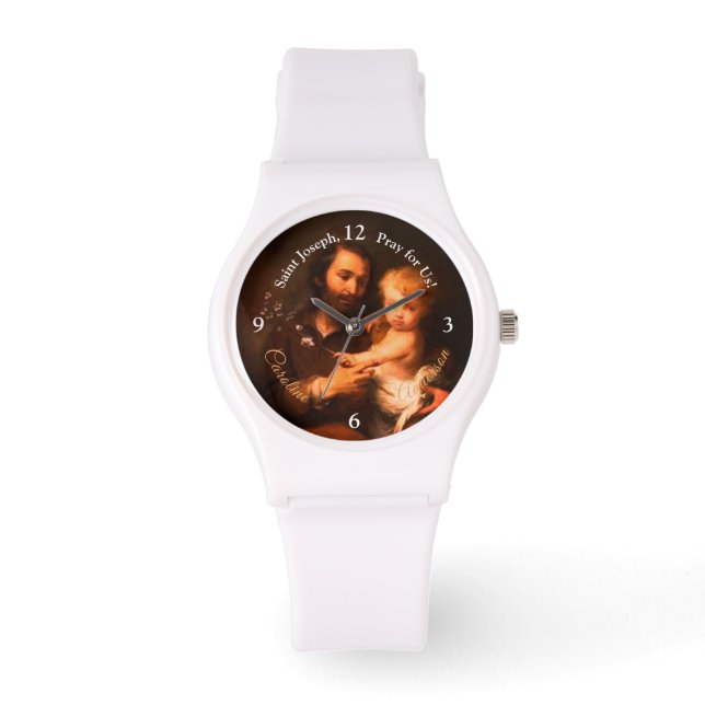 Saint Joseph und Christ Child Personalisiert Armbanduhr (Vorderseite)