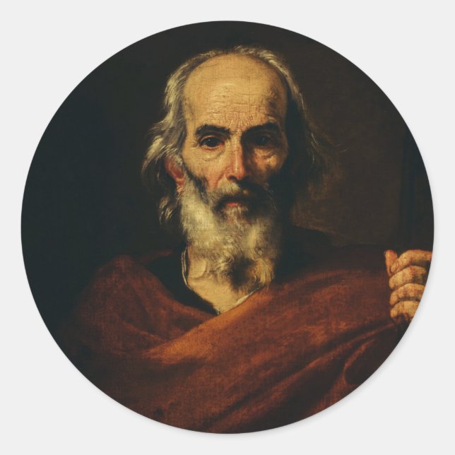 Saint Joseph von Jusepe de Ribera Runder Aufkleber (Vorderseite)