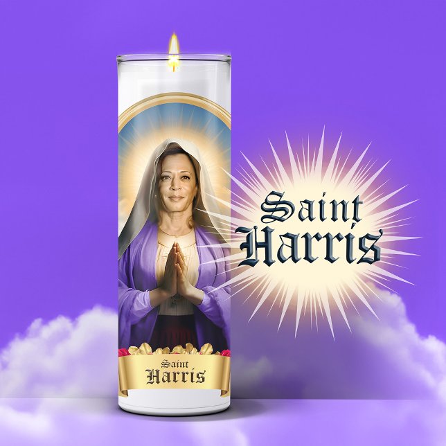 Saint Kamala Harris Gebet Candle Aufkleber (Saint Kamala Harris Devotional Prayer Candle Sticker Label)