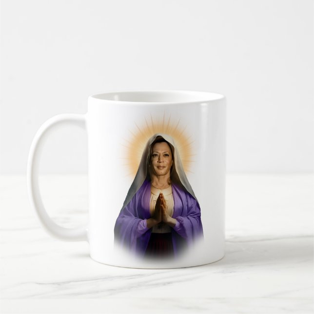 Saint Kamala Harris Gebet Candle Kaffeetasse (Links)
