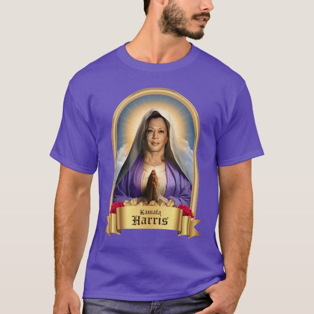 Saint Kamala Harris Gebetskandle T-Shirt (Vorderseite)