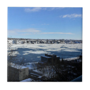 Saint Lawrence River im Winter, Quebec, Kanada Fliese