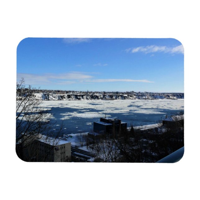 Saint Lawrence River im Winter, Quebec, Kanada Magnet (Horizontal)