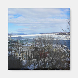 Saint Lawrence River im Winter, Quebec, Kanada Magnet